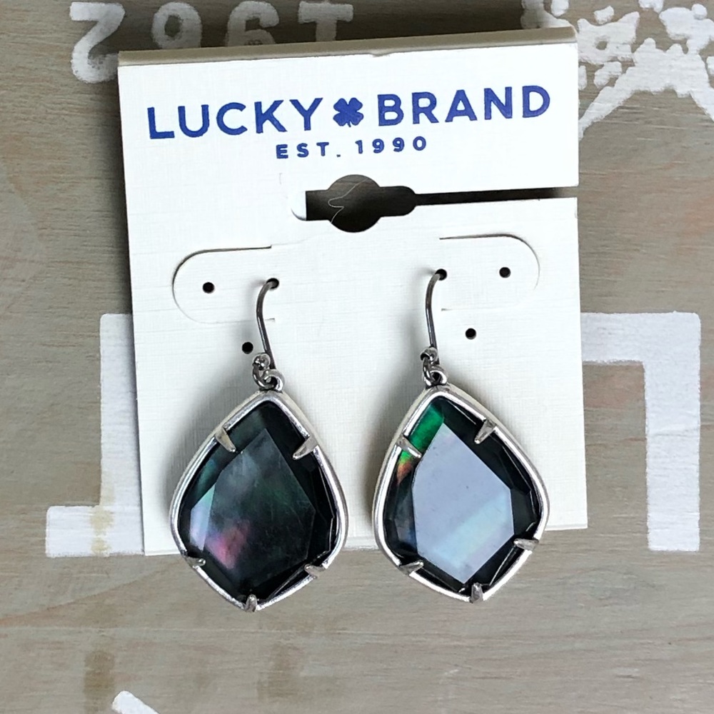 🍀Lucky Brand Black Mother-of-Pearl Earrings🍀